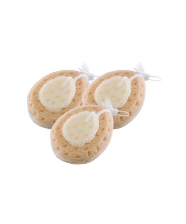Freeman Faux Sea Sponge Set Bath & Shower Sponge 2 in 1 Deep Cleansing Bath Sponge for Face & Body Pairs with Face Cleanser & Body Wash Multitasking Bath Accessory 3 Count
