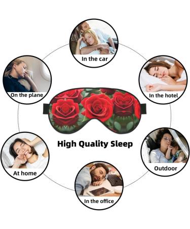 Red Rose Flowers Print Double-Sided Eye Mask | Soft & Light Blocking for Better Sleep Quality | International Shipping Available - Buy Online on GoSupps.com