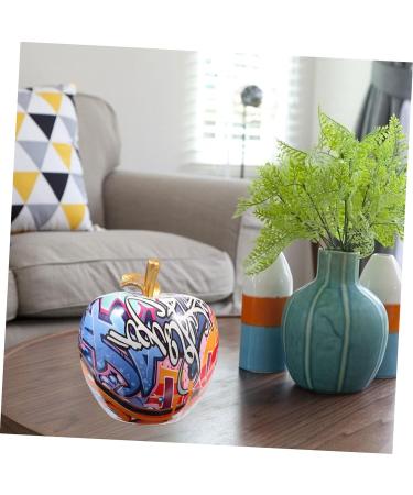 HOMSFOU 1pc Ornaments Glass Collectible Figurines Decoraciones Para Salas De Casa Fake Apples Decor Toys Artificial Tablescape Decor Fruit Shape Adornment Paperweight Resin Office Cupboard - Buy Online on GoSupps.com