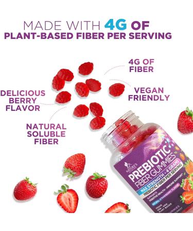 Extra Strength Fiber Gummies for Adults - 120 Gummies, 4g Inulin - Digestion Support Supplement - Buy Online on GoSupps.com