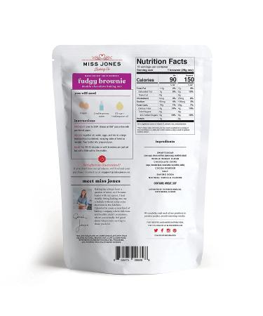 Miss Jones Baking Whole Grain Brownie Mix with More Chocolate Chips - Guilt-Free, Naturally Sweetened Desserts & Treats - 14.67 oz - Buy Online on GoSupps.com