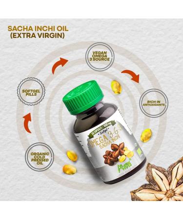 Sacha Inchi Capsules | Organic Omega 3 6 & 9 | 1000mg Softgel Pills | Odorless & Sustainably Sourced | 60 Count - Buy Online on GoSupps.com