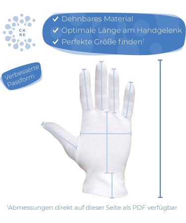 100% Cotton White Gloves Soft Dermatologically Tested Skin-Tolerant Fabric Gloves for Hand Masks | 3-Pack - Buy Online on GoSupps.com