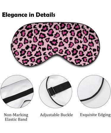 Pink & Black Leopard Skin Sleep Mask for Women | Adjustable Eye Shades with Elastic Strap - Cozy Sleep Accessory - Buy Online on GoSupps.com