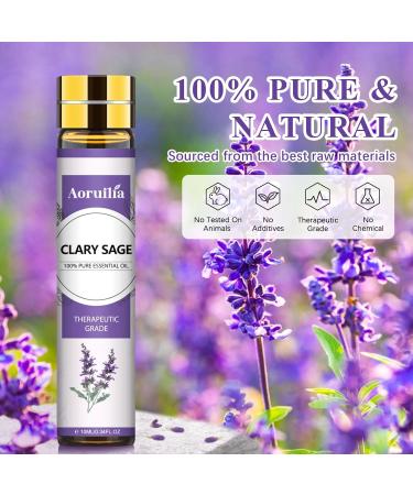 Aoruilia 10ml Clary Sage Essential Oil 100% Pure Natural Clary Sage Oils for Diffusers for Home Aromatherapy Calming Massage Bath Yoga DIY Perfume & Candles Clary Sage 10 ml (Pack of 1) - Buy Online on GoSupps.com