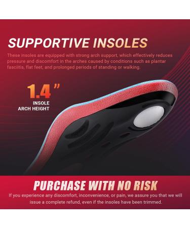 PCSSole Orthopedic Insole for High Arch Support | Flat Feet & Plantar Fasciitis Relief | Men's Size 10.5-12 | 320-Red - Buy Online on GoSupps.com