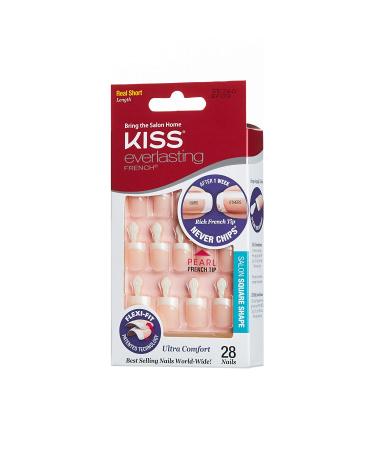 KISS Everlasting French Nail Kit Pearl Real Short Length EF09 - String of Pearls (1 Pack) - Buy Online on GoSupps.com
