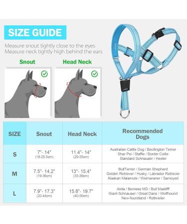 Weesiber Soft Dog Collar Adjustable Padded Dog Head Harness with Reflective Strips for Safe Training & Walking (Large Blue) - Buy Online on GoSupps.com