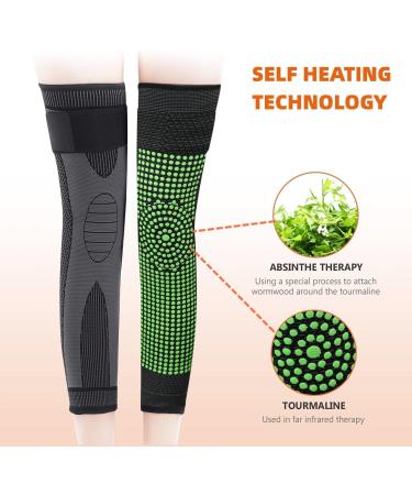 2 Pairs Tourmaline Acupressure Self-Heating Knee Sleeve & Socks Set for Men and Women - Black (L) - Buy Online on GoSupps.com