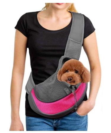 Tragot dog Small cat carrying bag puppy pocket pet pet mesh transport bag adjustable shoulder bag travel dog carrier bag dog carrier cat carrier small animals dog application l l (2-4kg) pink pink