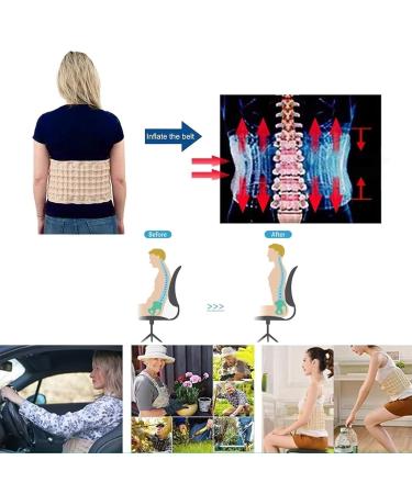 Eastalolo Lumbar Support Belt - Decompression Pain Relief Tool for Men | TPU-PU Knitting | Khaki | International Shipping - Buy Online on GoSupps.com