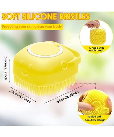 Silicone Bath Shower Brush Set with Soap Dispenser - Exfoliating Body Scrubber for Men, Women, and Children - SPA Massage Skin Care Tool - Classic Style - Buy Online on GoSupps.com