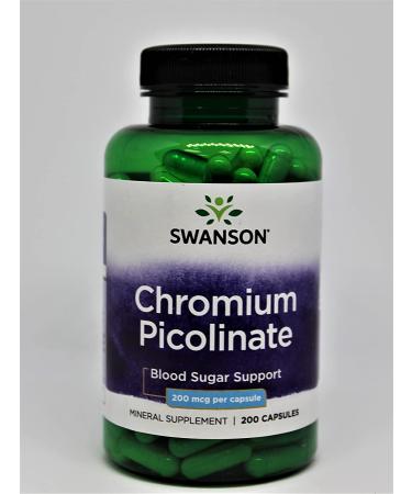Swanson Chromium Picolinate 200 mcg - 2 Pack (200 Capsules) for Blood Sugar Support - Buy Online on GoSupps.com