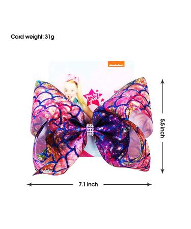 Siwa Style 8 Inch Large Mermaid Hair Bow Alligator Clips - Perfect Xmas Gift for Girls - Buy Online on GoSupps.com