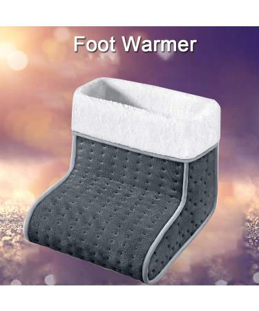 Plush Electric Foot Warmer with 3 Temperature Settings | Soft Gray Heating Pad | Overheating Protection & Auto Shut-Off - Buy Online on GoSupps.com