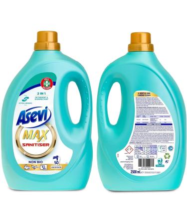 Asevi Max Bundle (3 x 50w) Hypoallergenic Bio Laundry Detergent Concentrated Liquid Laundry Cleanser | Bright Power Sanitiser - Buy Online on GoSupps.com