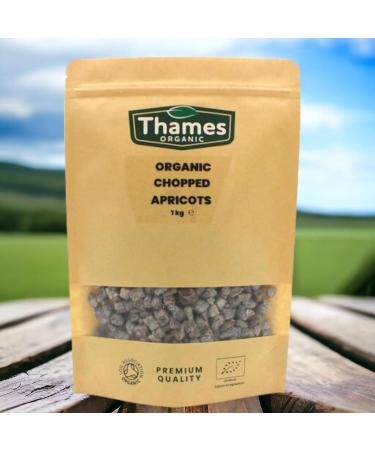 Organic Chopped Apricots-Certified Organic Non-GMO Vegan No Additives No Preservatives Resealable Bag by Thames Organic 500g - Buy Online on GoSupps.com