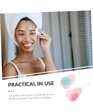 FRCOLOR Pack of 4 Double-Sided Facial Cleansing Brush Face Massage Brush Double End Face Brush Hand Grip Face Brush Lady Face Brush Deep Sink 3D Silicone Soft Fur - Buy Online on GoSupps.com