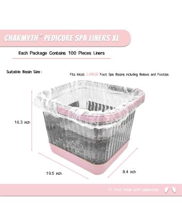 Charmyth XL Disposable Pedi Guard Bath Liners - Spa Footsie Clear Pedicure Liners for Foot Bath/Massage - Thick Elastic - XL Size - Buy Online on GoSupps.com