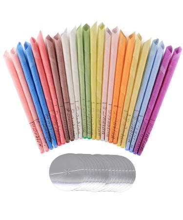 Remebe 32 pcs. All natural ear candles Beeswax candles (8 colors) organic non -toxic cylinders fragrance hollow cones with 16 protective panes