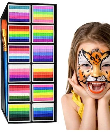 Face Paint Kit - Water-Based Stain-Proof Body Paint | 12-Layer Paint with 12 Grids | Includes Brush Markers for Fine Details | Paint For - Buy Online on GoSupps.com