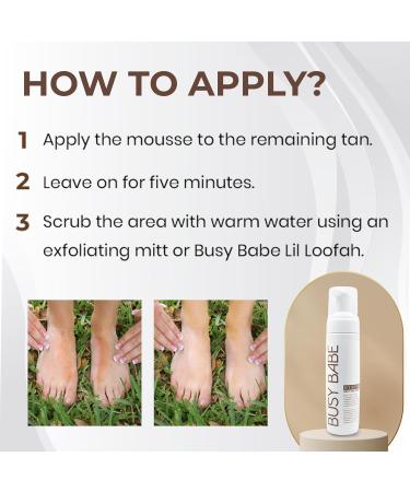 Bye Bye Bronze Tan Eraser Mousse Self Tan Remover - Ideal Fake Tan Remover & Sunless Tan Eraser Spray Tan Remover for Body & Face Tan Remover Mousse & Primer Effective by Busy Babe - 200ml - Buy Online on GoSupps.com