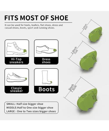 Shoe Fillers Toe Filler Inserts Cowhide Heel Pad for Loose Shoes - Men & Women | Green (Half to One Size Bigger) - Buy Online on GoSupps.com