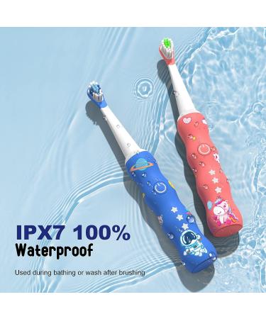 Kids Sonic Rechargeable Electric Toothbrush | Interactive LED Light | 3 Cleaning Modes | 2 Minute Timer | IPX7 Waterproof | 2 Soft Bristle Heads | Ages 3+ | Pink - Buy Online on GoSupps.com