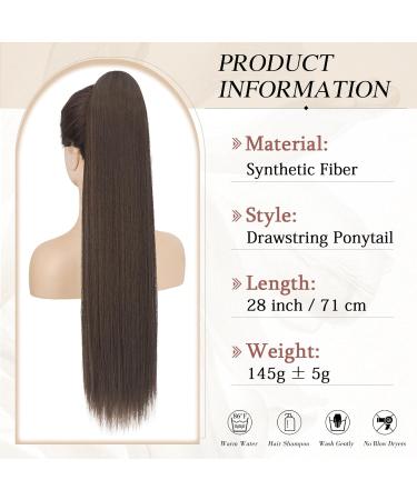 Sofeiyan 70cm Medium Brown Ponytail Hair Extension | Natural Soft Synthetic Braid for Women - Buy Online on GoSupps.com