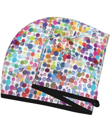 Hair Towel Wrap & Turban for Quick Drying | Colorful Watercolor Dots Shop Internationally - Buy Online on GoSupps.com