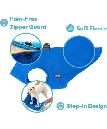 Gooby Zip Up Fleece Dog Sweater - Turquoise Medium - Warm Winter Dog Jacket - Buy Online on GoSupps.com