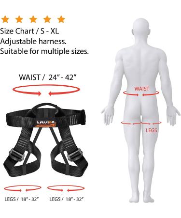 Fusion Climb Centaur Half Body Harness - Ideal for Fire Rescue, Caving, Rock Climbing & Rappelling - Adjustable Waist Safety Belt (TCH-107-2139-BLKGRY) - Buy Online on GoSupps.com