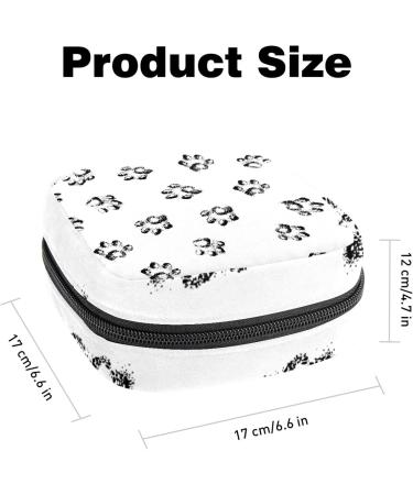 Pet Paws Footprint Menstruation Pad Bag with Zipper | Stylish Women's Tampon & Napkin Collection Bag | Perfect for Girls - Buy Online on GoSupps.com