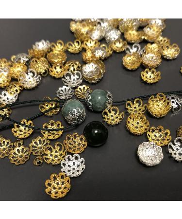FAZHBARY 720 PCS Filigree Bead Caps | Gold & Silver Flower Caps for DIY Crafts - Buy Online on GoSupps.com