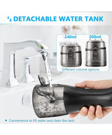 Water Dental Flosser - H2ofloss Cordless Oral Irrigator for Braces & Travel, Waterproof with 6 Nozzles - Black - Buy Online on GoSupps.com