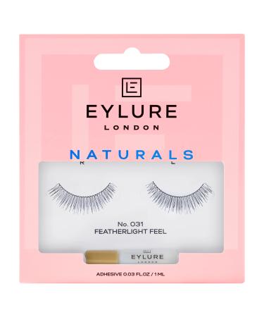 Eylure Naturals False Eyelashes, Style No. 031, Reusable, Adhesive Included, 1 Pair 031 1 Count (Pack of 1)