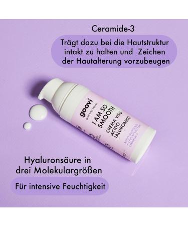  Goovi GOOVI I Am So Smooth Hyaluronic Acid Facial Moisturizing Cream with triple hyaluronic acid and ceramides firms and tightens skin 50 ml - Buy Online on GoSupps.com