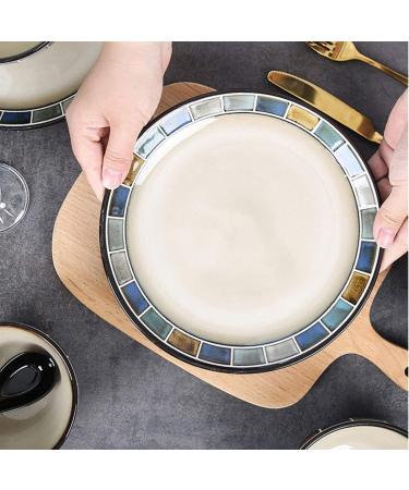 Dinner Plates 20-Piece Kitchen Dinnerware Set Durable Ceramic Dinner Plate Sets Checkered Pattern Plates Set & Dishes Set Plates Dishes Bowls Service for 4 Plates Kitchenware - Buy Online on GoSupps.com