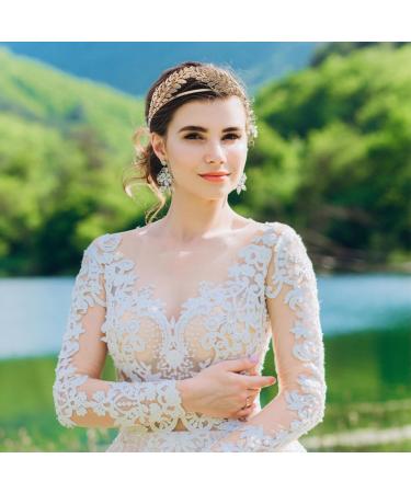 Minkissy Vintage Baroque Wedding Tiara & Crown - Gold Olivezweig Headband for Women | Princess & Greek Goddess Hair Accessory - Buy Online on GoSupps.com
