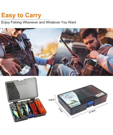 PLUSINNO 253/108pcs Fishing Accessories Kit - Tackle Box with Lures, Hooks, and Blades for Bass, Bluegill, Crappie - Buy Online on GoSupps.com