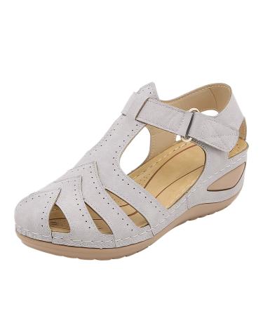 HSYHKDSY Women Wedge Platform Sandals Ladies Summer Shoes Glitter Sparkly Elegant Casual Comfortable Holiday s51194 Grey 6 UK