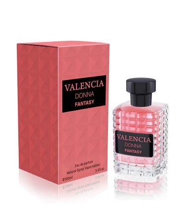 Women's Spray Perfume Valencia Donna Fantasy Long Lasting Eau De Parfum Cologne for Women Refreshing Floral Fragrance for Casual Use Ideal Holiday Gift 3.4 Fl Oz
