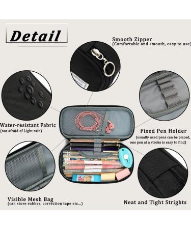 FUXINGYAO Pencil Case Multi- Slot Pencil Pouch Portable Pencil Bag Pen Case for Middle High College School & Office(Black) - Buy Online on GoSupps.com