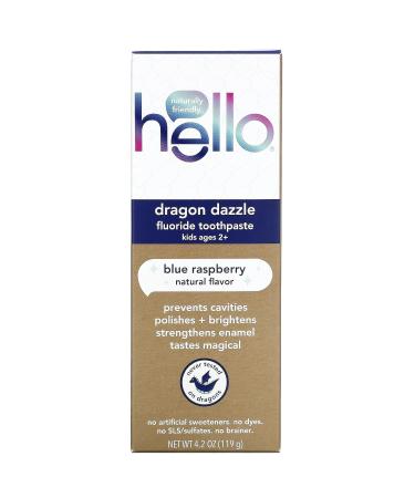 HELLO Blue Raspberry Dragon Dazzle Toothpaste - Fluoride 4.2 OZ | Buy Internationally - Buy Online on GoSupps.com