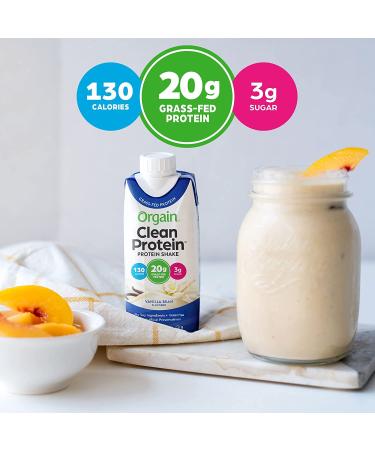 Orgain Grass Fed Clean Protein Shake - Creamy Chocolate Fudge - 11 Oz (Pack of 4) - Buy Online on GoSupps.com