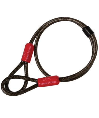 EVEREST FITNESS Cable Lock - 2.5 ft in Length Security Bike Locks with Loops - Heavy Duty Anti Theft Plastic Coated Steel Cable 2,5 ft