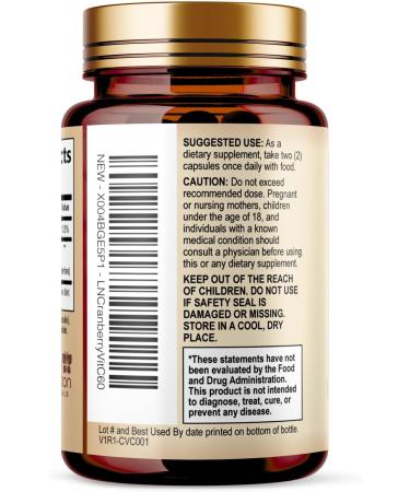 Cranberry Pills Supplement 25 000mg - Fresh Cranberry Equivalent Powder Extract with Vitamins C & E - Urinary Tract Health Support Cran Berry Fruit Sugar Free Formula Bottled in USA - 60 Capsules 60 Count (Pack of 1) - Buy Online on GoSupps.com
