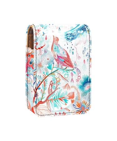 Travel Lipstick Organizer Case Lipstick Case Portable Makeup Bag With Mirror Deer Bird Plant Flower Z154q9ozhq