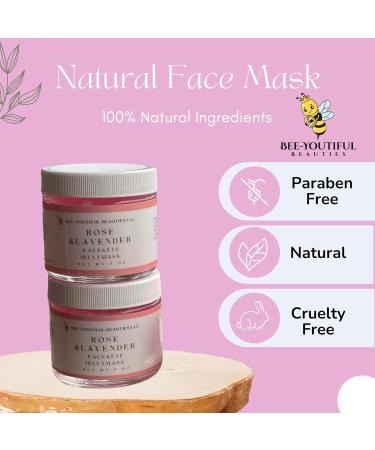 Rose & Lavender Jelly Face/Under Eye Mask | Brightening & Nourishing Skin Treatment | Natural Rose Water & Bee Pollen | 1 OZ - Buy Online on GoSupps.com