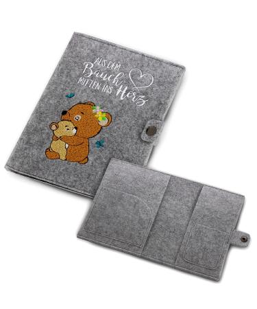 Cozy Raccoon Mutterpass Cover | Forest Bear Felt | Made in Germany | Personal Gift for Expecting Mothers | Includes Insurance Card & Ultrasound Pockets - Buy Online on GoSupps.com